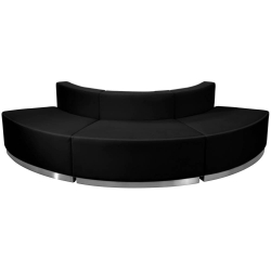 Black Leather Recep Set, 3 PC