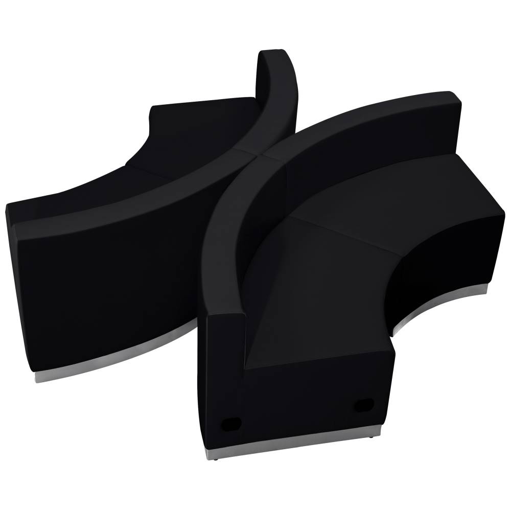 Black Leather Recep Set, 4 PC