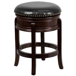Balboa 26” Counter Height Barstool with Arms in Black Powder Coated Finish and Vintage Black Faux Leather 