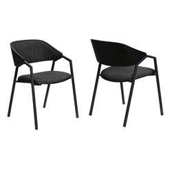 Austin Charcoal Modern Dining Accent Chairs - Set of 2