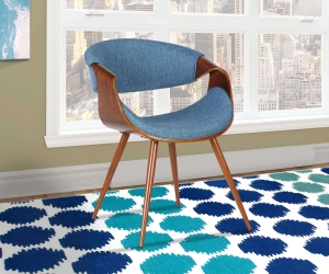 Butterfly Mid-Century Dining Chair in Walnut Finish and Gray Fabric