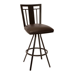 Cleo 30" Transitional Barstool In Coffee and Auburn Bay Metal