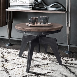 Dayton Industrial Coffee Table in Industrial Gray and Pine Wood Top