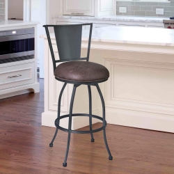 Dynasty 30" Bar Height Barstool in Mineral finish with Bandero Tobacco