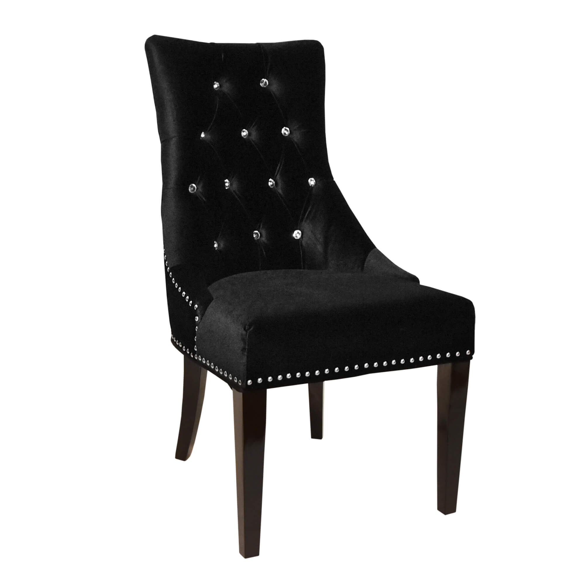 Carlyle Tufted Velvet Side Chair with Nailhead Trim