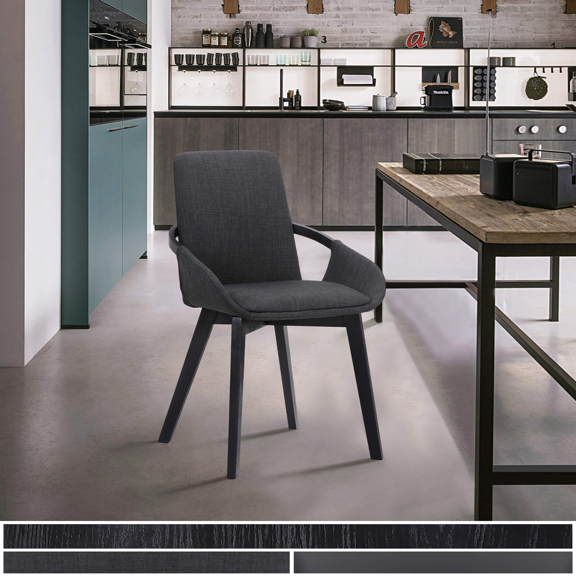 Greisen Modern Charcoal Wood Dining Room Chair