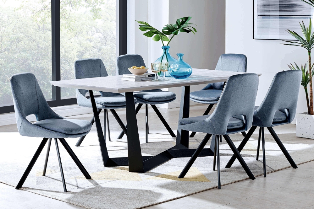 Radford and Blue Lexi 7 Piece Modern Rectangular Dining Set