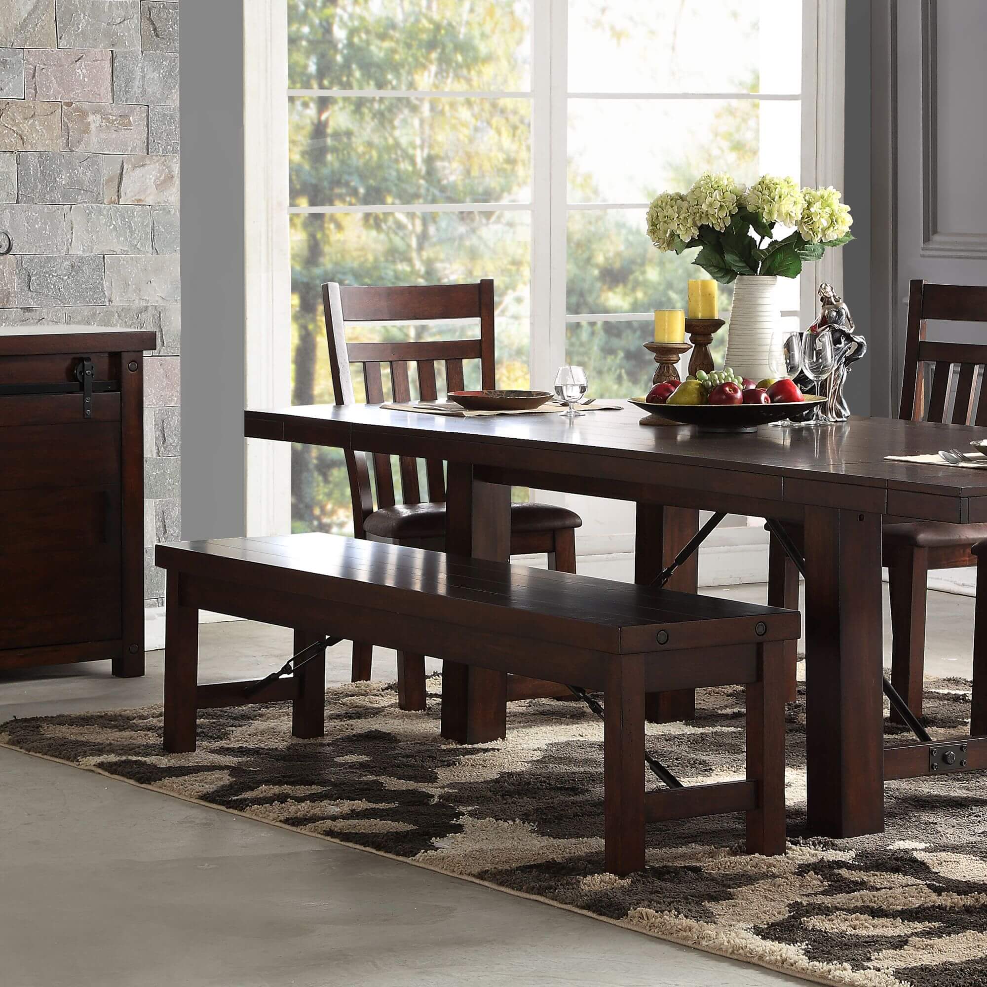 Bleecker Industrial Folk Dining Storage Bench