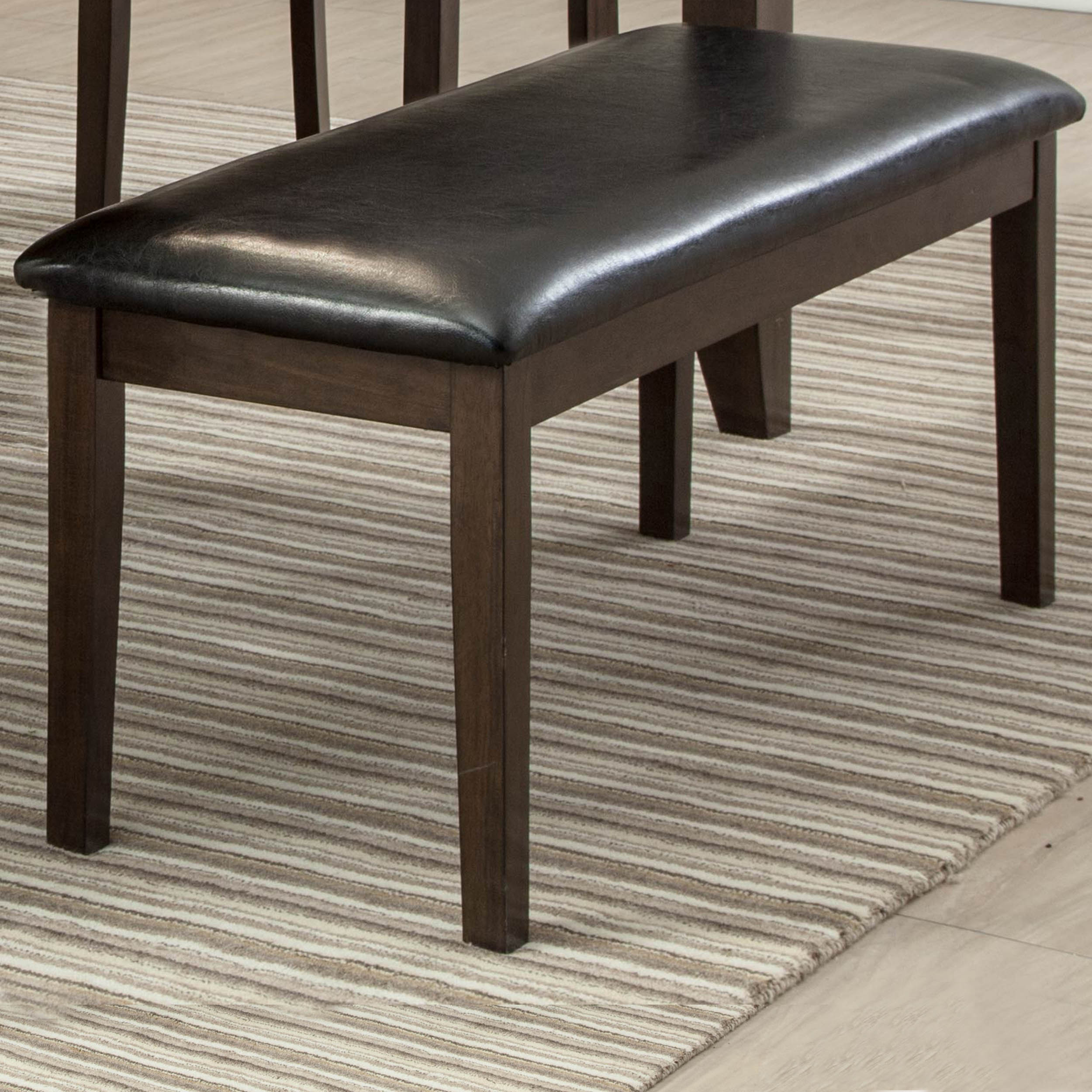 Copper Grove Khamir Traditional Dark Brown Dining Bench with Black Upholstery