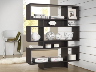 Baxton Studio Cassidy 6-Level Dark Brown Modern Bookshelf