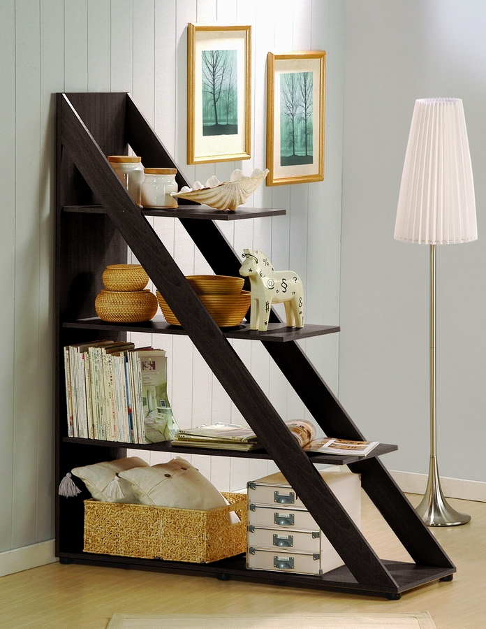 Baxton Studio Psinta Dark Brown Modern Shelving Unit
