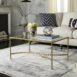 Alecto Gold Leaf Glass Coffee Table