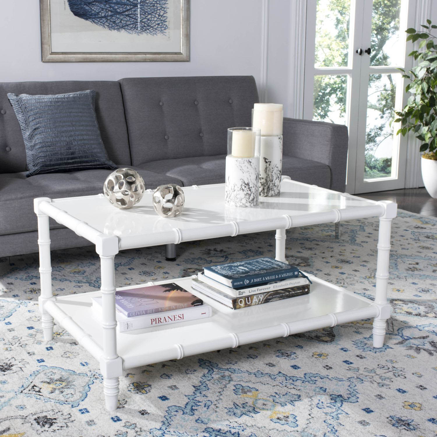 Allene Modern Coastal Bamboo Coffee Table