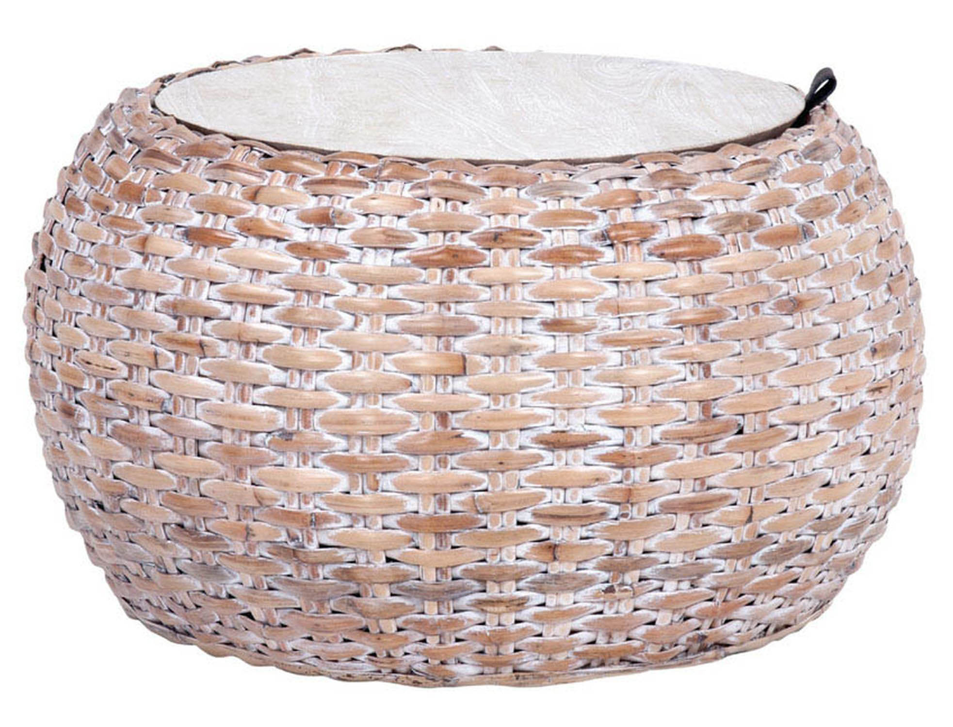 Cursten Wood And Rattan Coffee Table