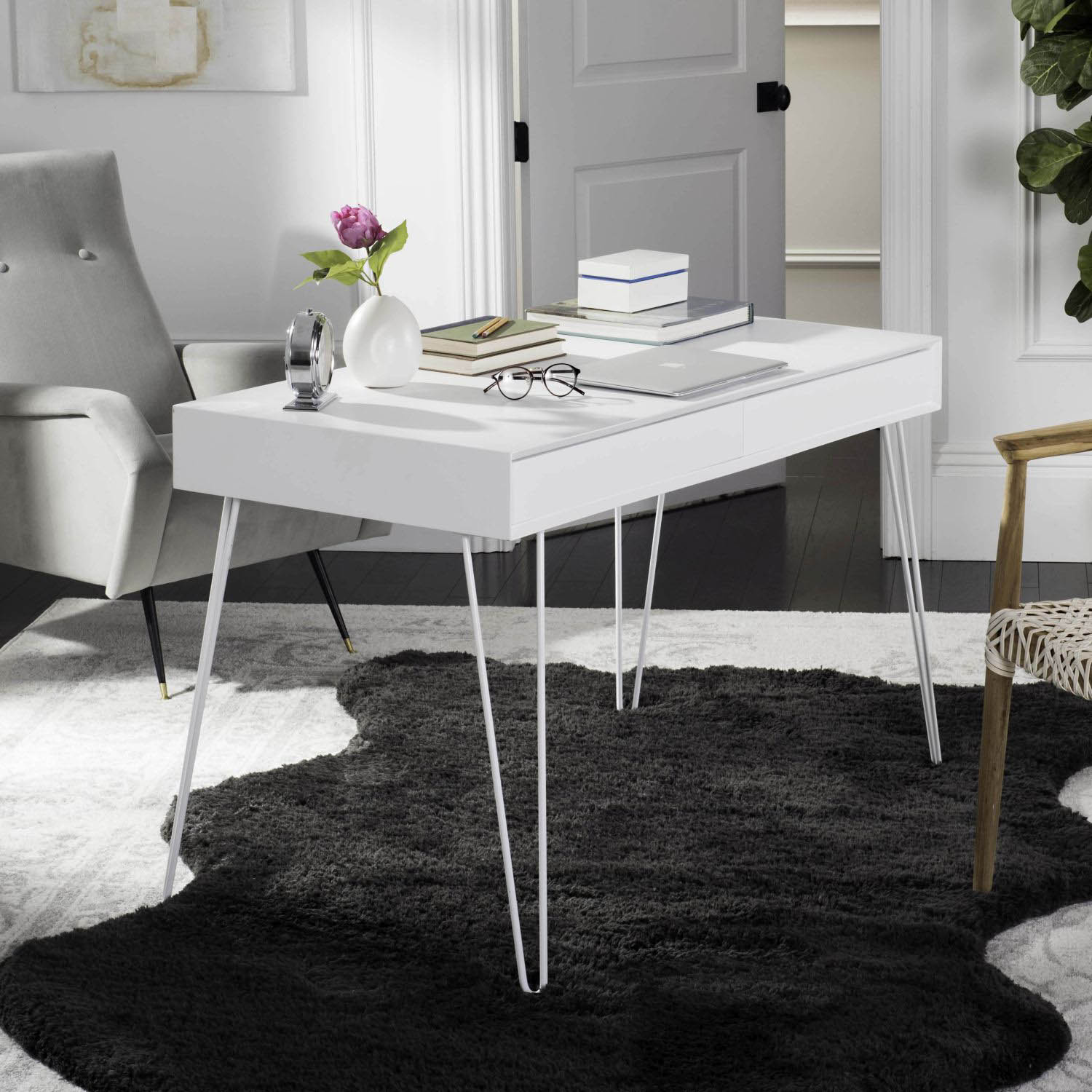 Ember Mid Century Retro Two Drawer Desk