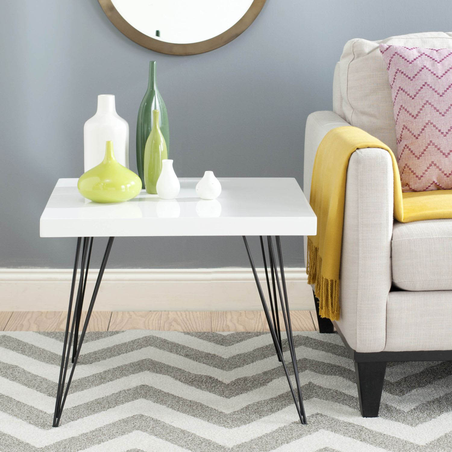 Louisa Retro Mid Century Square Coffee Table