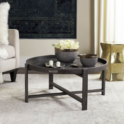 Geraldo Retro Mid Century Wood Tray Top Coffee Table