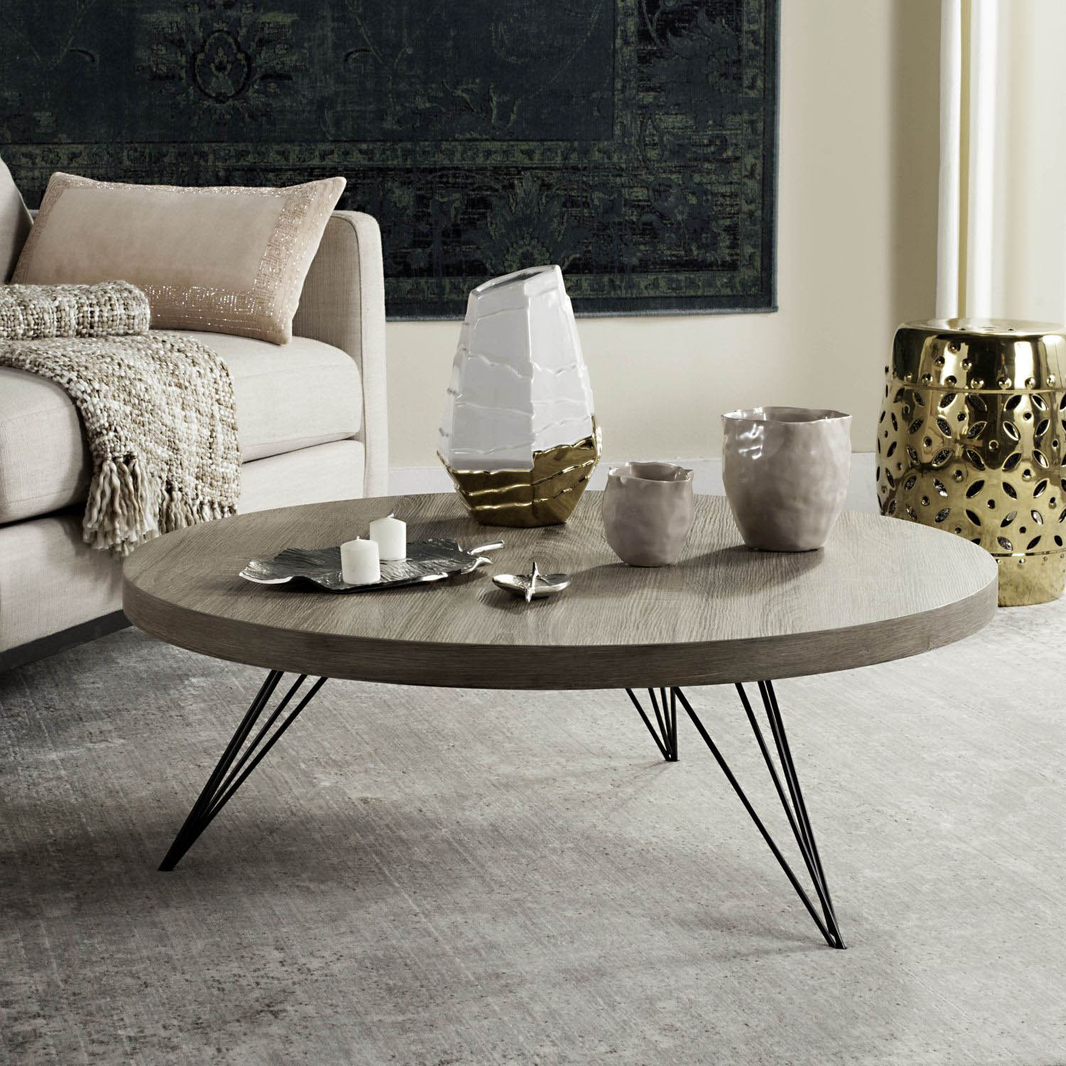 Nolen Retro Mid Century Round CoffeeTable