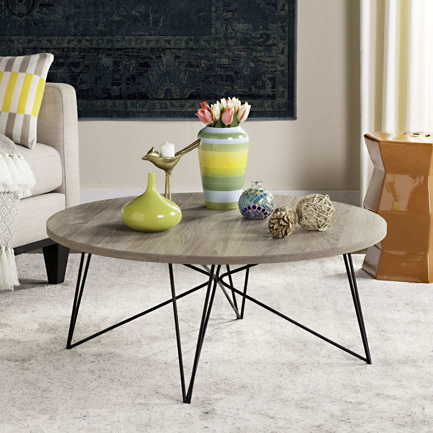 Alec Retro Mid Century Wood Coffee Table