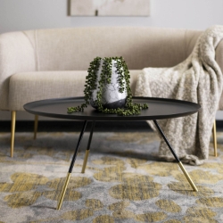 Scarlett Coffee Table with Metal Gold Cap
