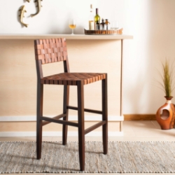 Buchanan Woven Leather Barstool