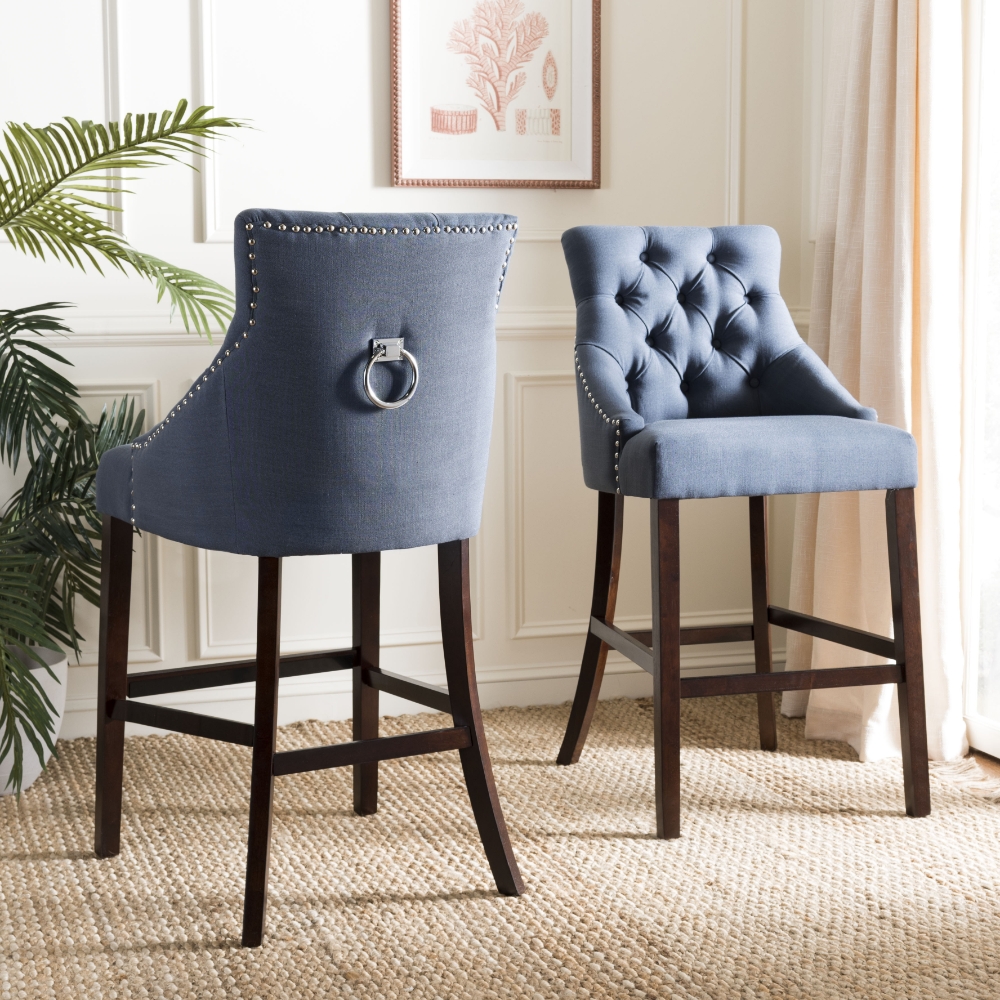 Seth Tufted Wing Back Bar Stool