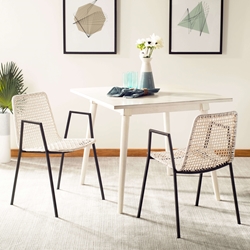 Suzie Leather Woven Dining Chair