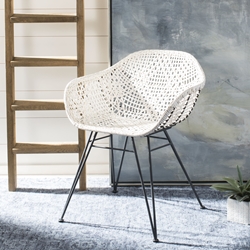 Classic Leather Woven Dining Chair