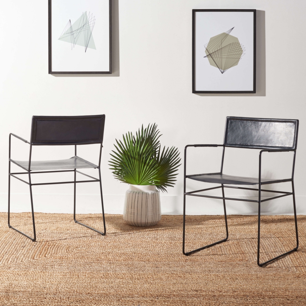Becall Leather Dining Chair Set of 2
