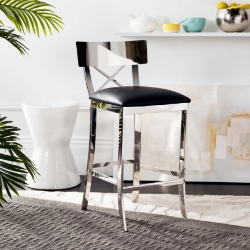 Keiko 35H Stainless Steel Cross Back Counter Stool