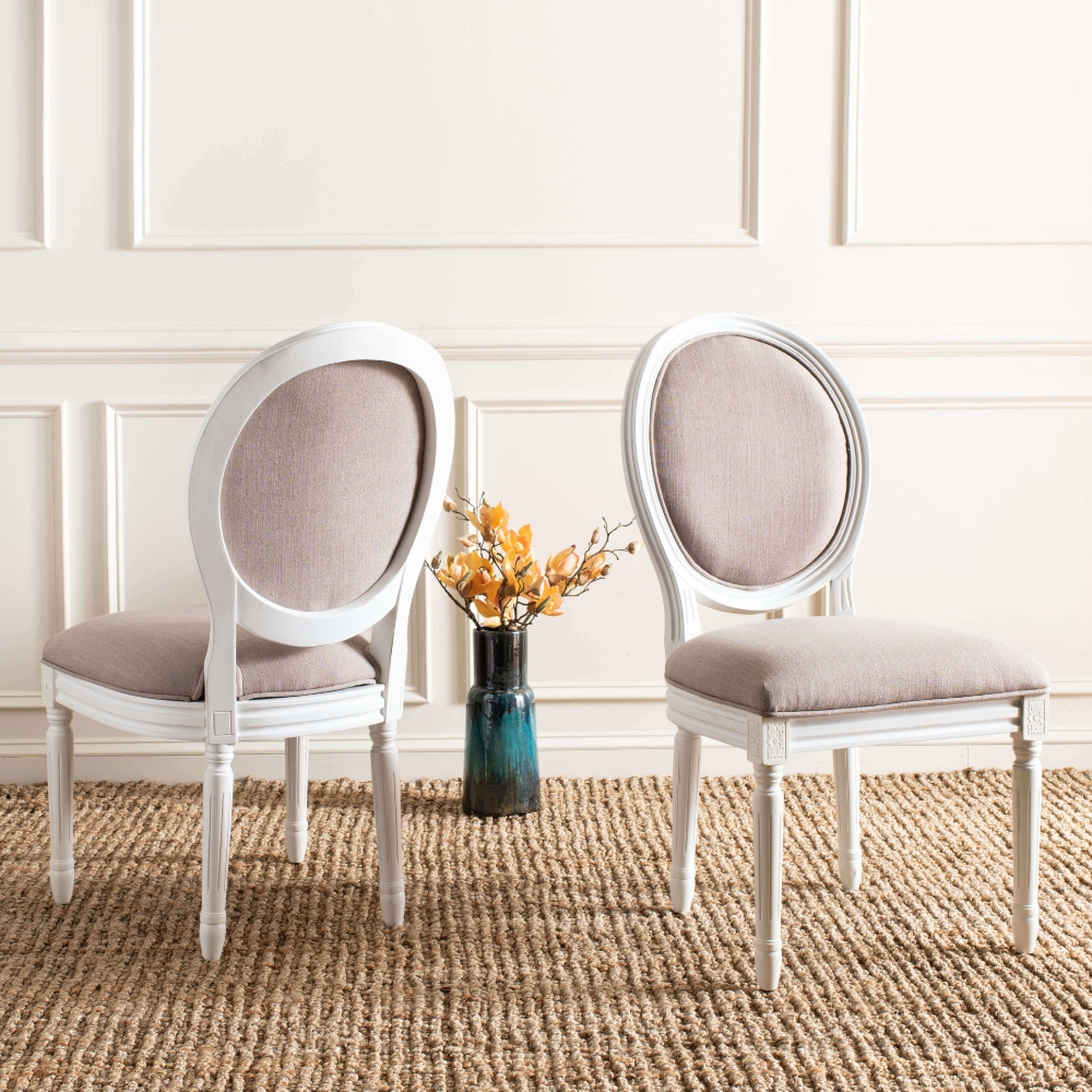 Thompson 19''H French Brasserie Linen Oval Side Chair
