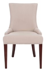 Lulu 19H Linen Dining Chair Silver Nail Heads