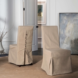 Zoi 19H Linen Slipcover Chair (Set Of 2)