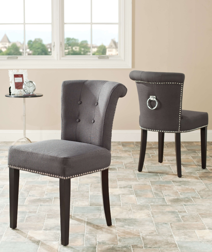 Maika 21''H Ring Chair (Set Of 2) Silver Nail Heads