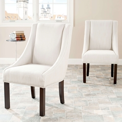 Rina 20H Sloping Arm Dining Chair (Set Of 2) Silver Nail Heads