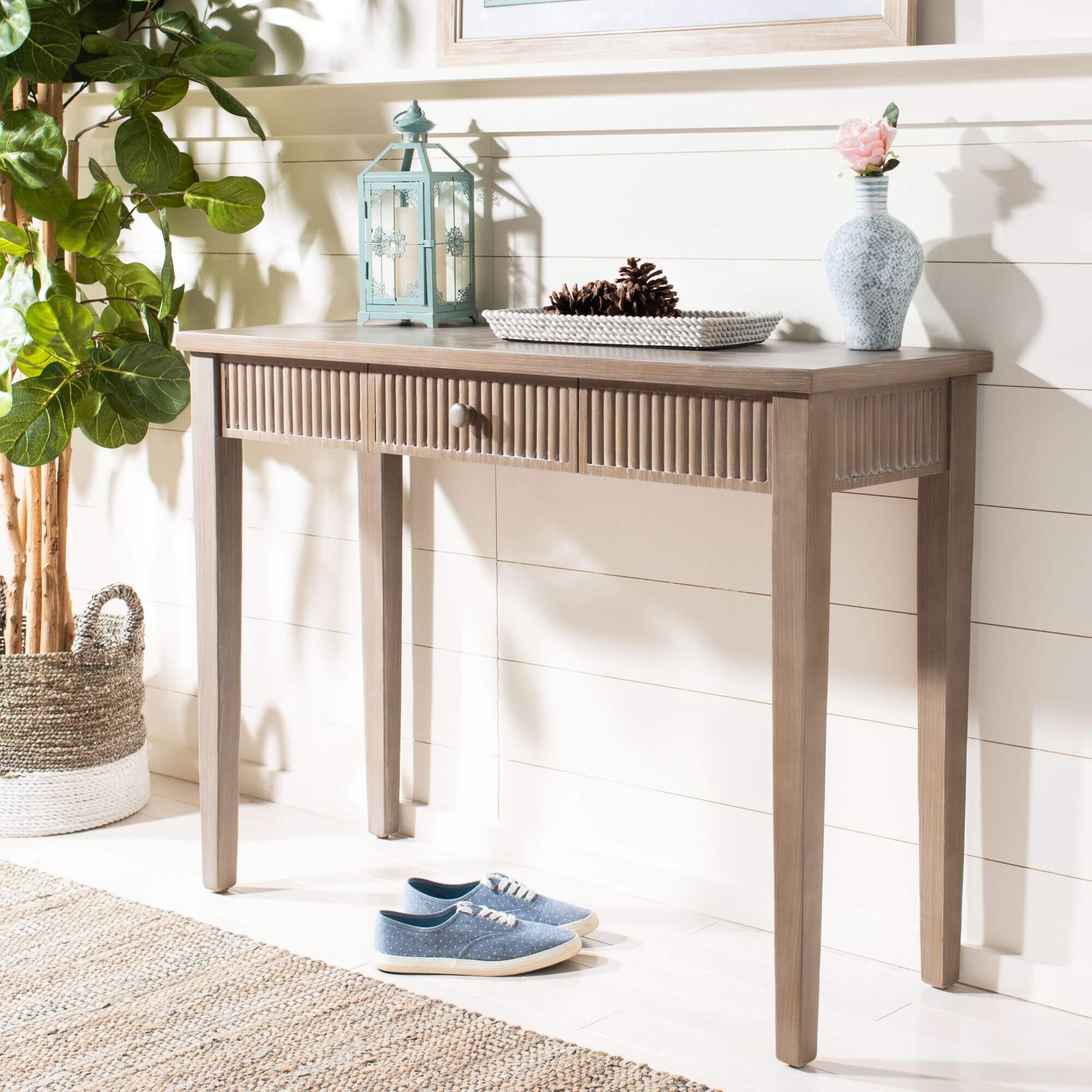 Alphonse Console With Storage Drawer - Grey