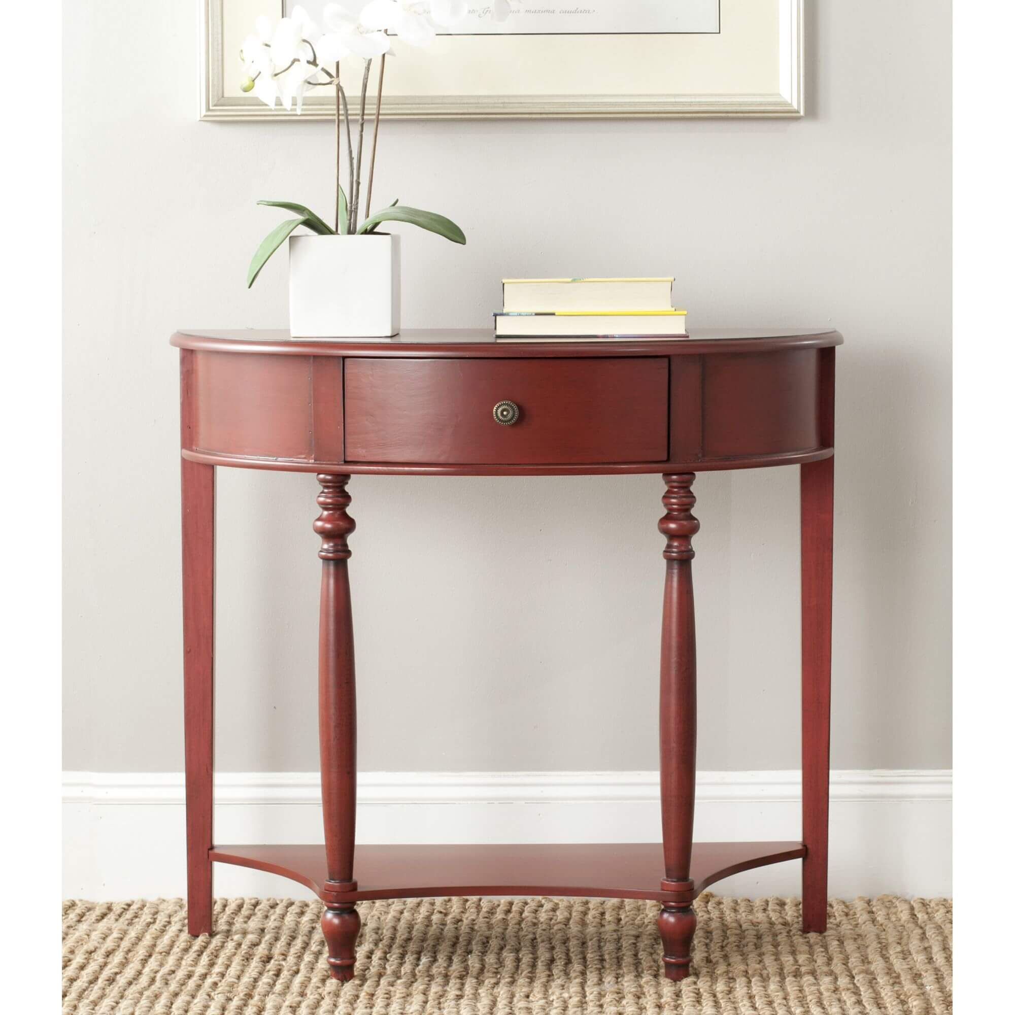 Lucille Console With Storage Drawer - Dark Brown
