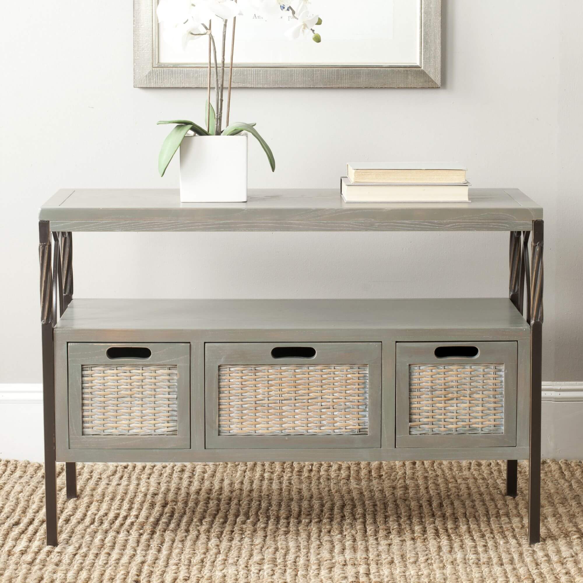 Sutton 3 Drawer Console - Ash Grey