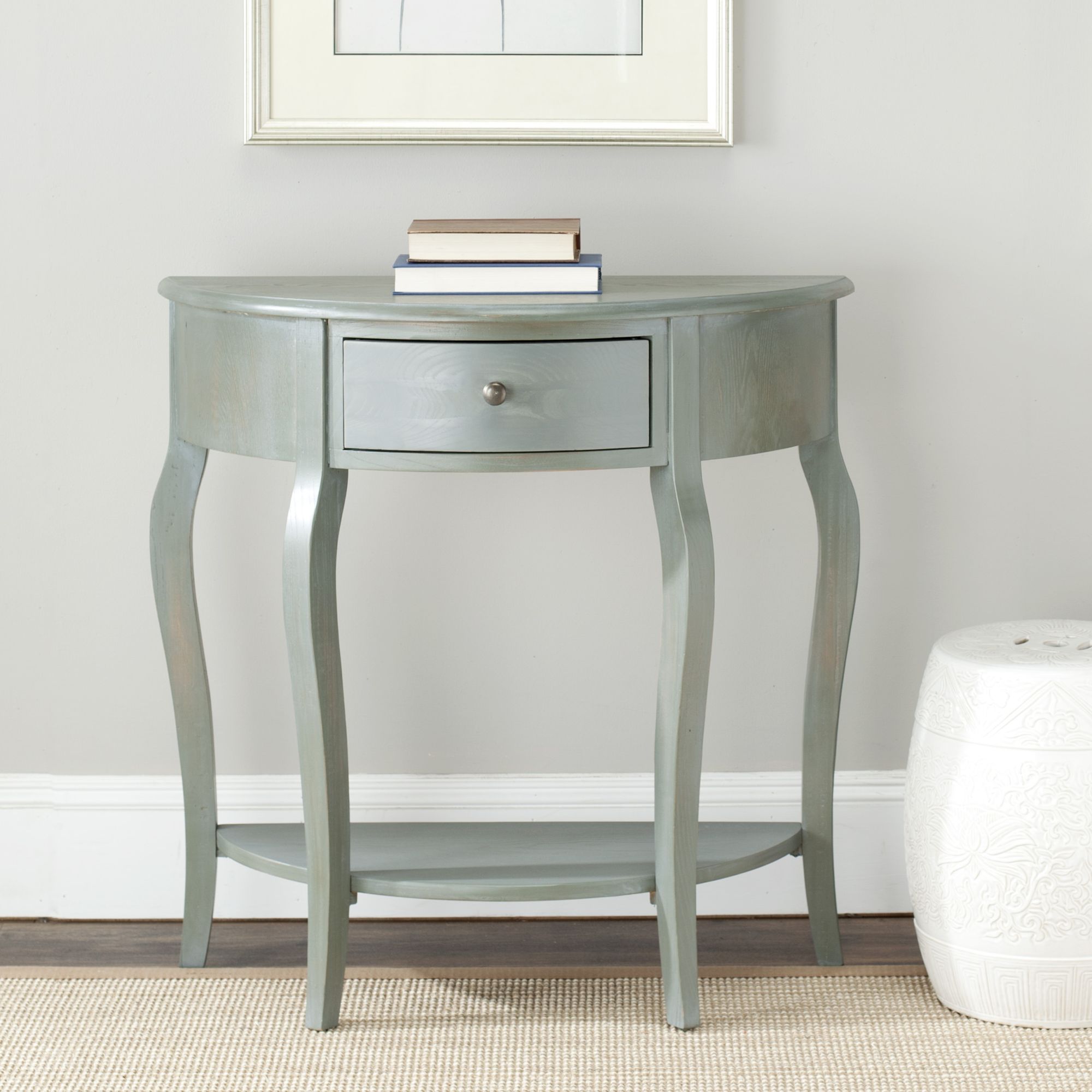 Ambler Demilune Small Console - Ash Grey