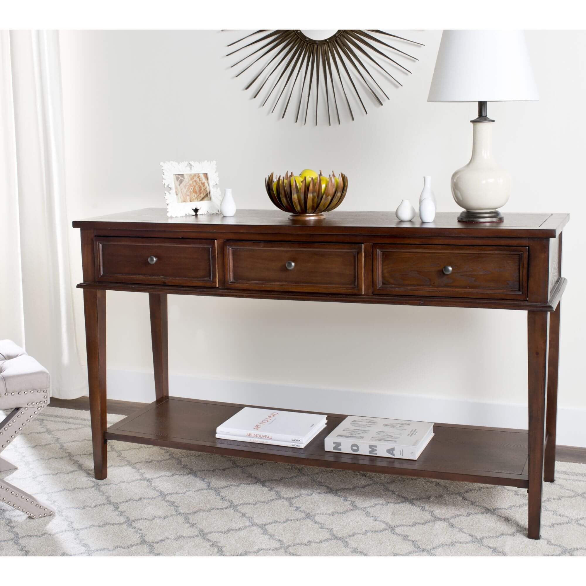 Zara Console With Storage Drawers  - Sepia