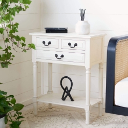 Lelia 3 Drawer Console Table - Distrssed White