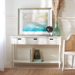 Katie 3 Drawer Console - Distressed White