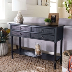 Aiden 4 Drawer Console Table - Black