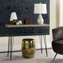Ajana Retro Mid Century Wood Console - Light Brown