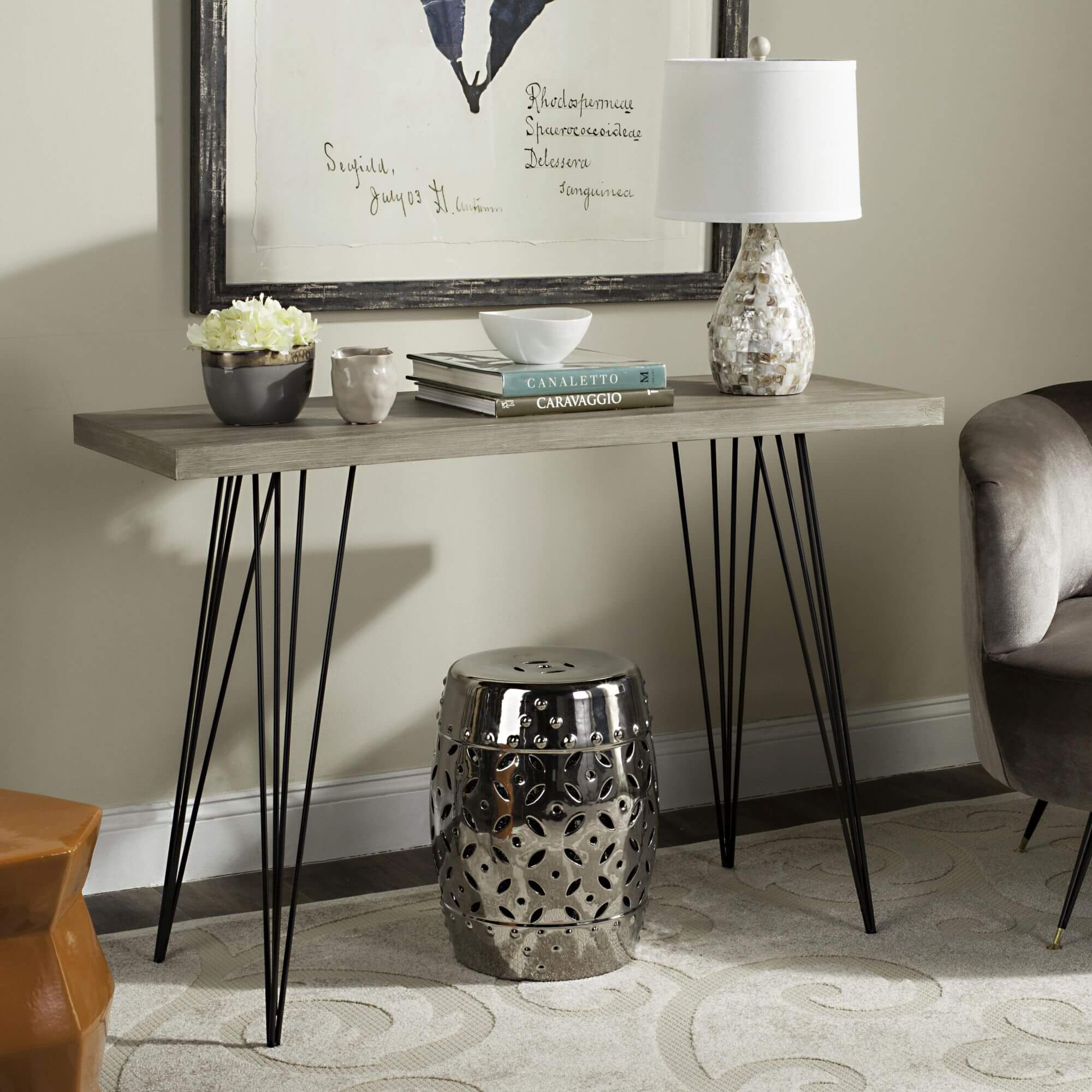 Landers Retro Mid Century Wood Console  - Light Brown
