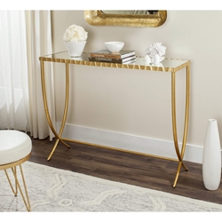 Diane Mirror Top Console Table - Gold