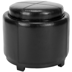 Arturo Round Tray Ottoman - Black