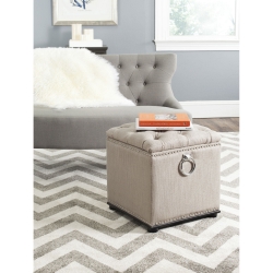 Jordan Storage Ottoman - Beige