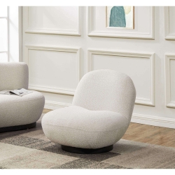Cristen Boucle Accent Chair - Ivory