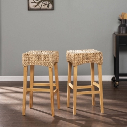 Kalzeta Pair of Natural Counter Height Stools